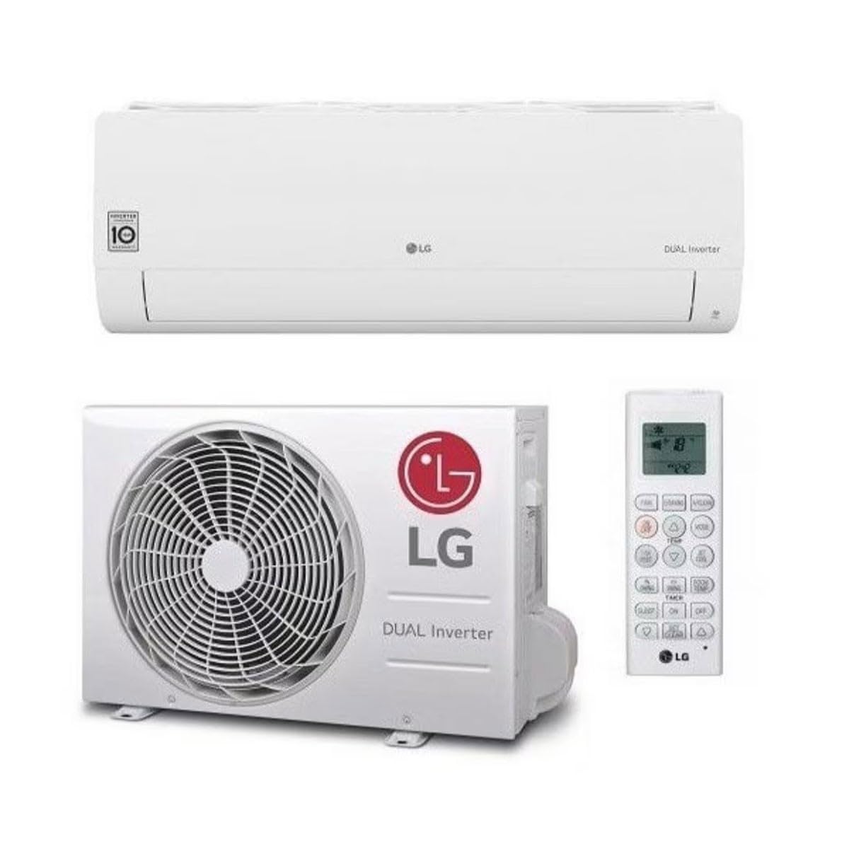 Aire acondicionado split LG Dual Inverter 12000 BTU con unidad interior, exterior y mando a distancia