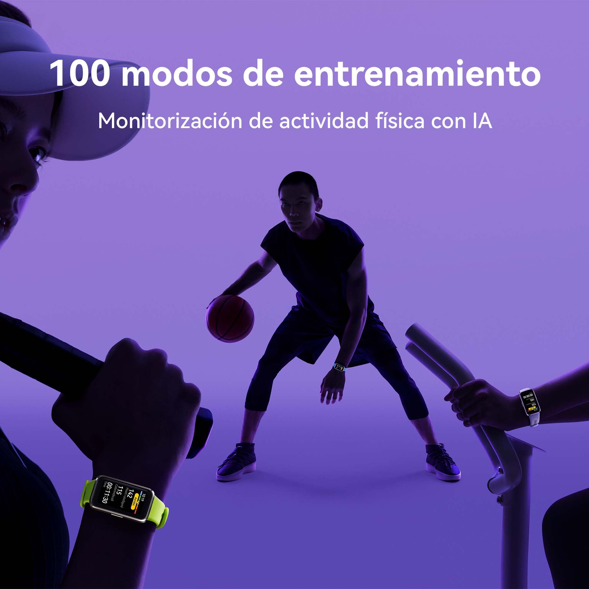 HUAWEI Band 10 smartwatch con 100 modos de entrenamiento y monitorización con IA durante actividad deportiva