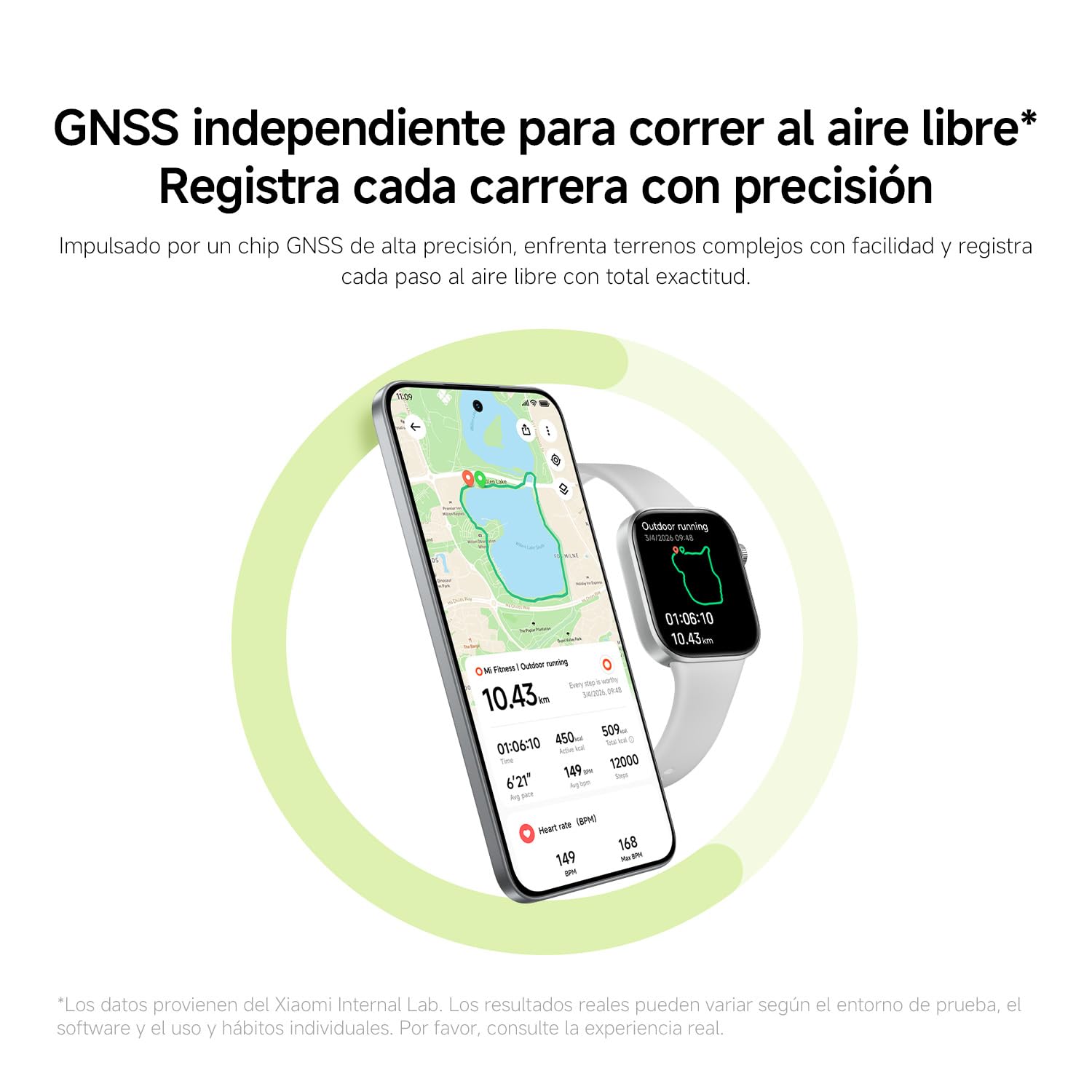 Xiaomi Redmi Watch 6 con GNSS independiente y sincronización Mi Fitness para running al aire libre.