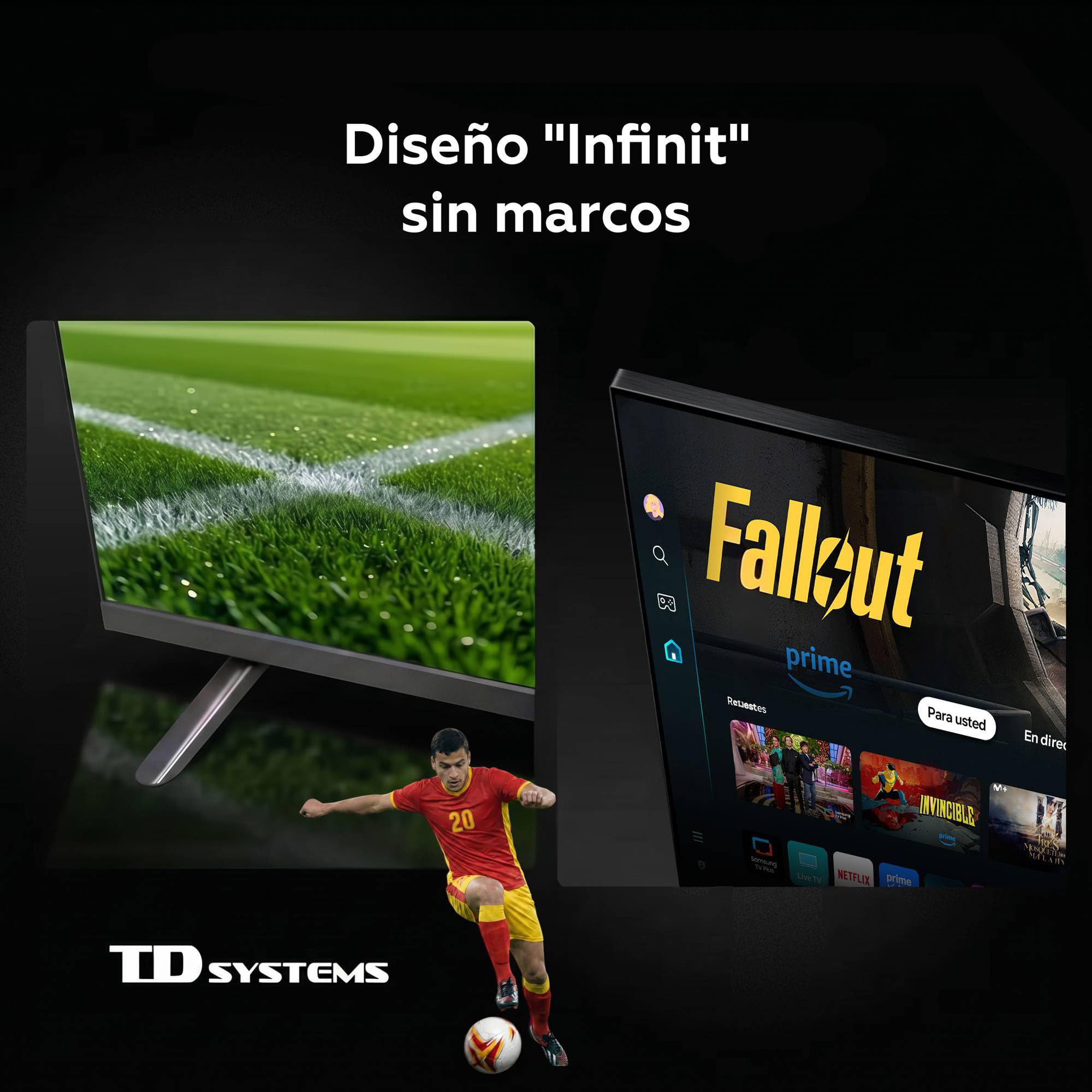 TD Systems Smart TV 32 pulgadas con diseño sin marcos y sistema Tizen 8.0 de Samsung