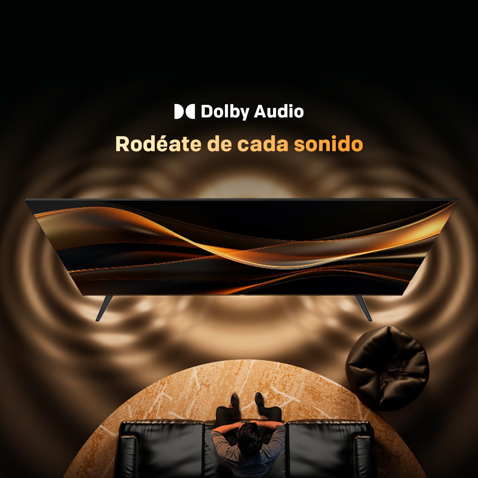 Representación promocional de Dolby Audio en el televisor Metz de 40 pulgadas