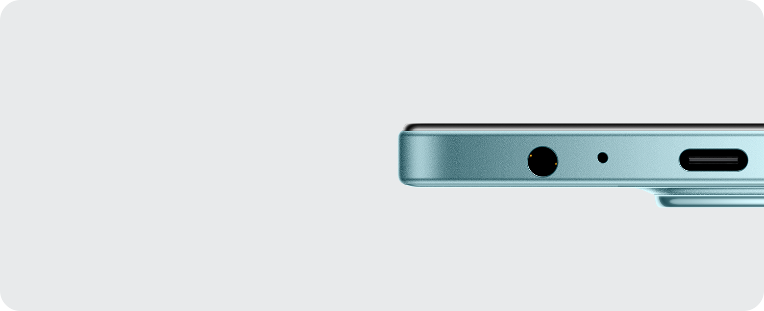 Detalle del borde inferior de smartphone con jack 3.5mm y puerto USB-C