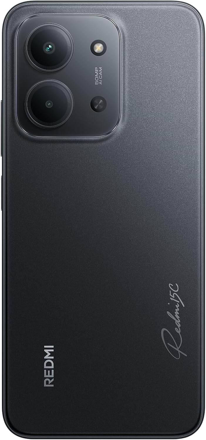 Smartphone Xiaomi Redmi 15C negro con cámara dual IA de 50MP