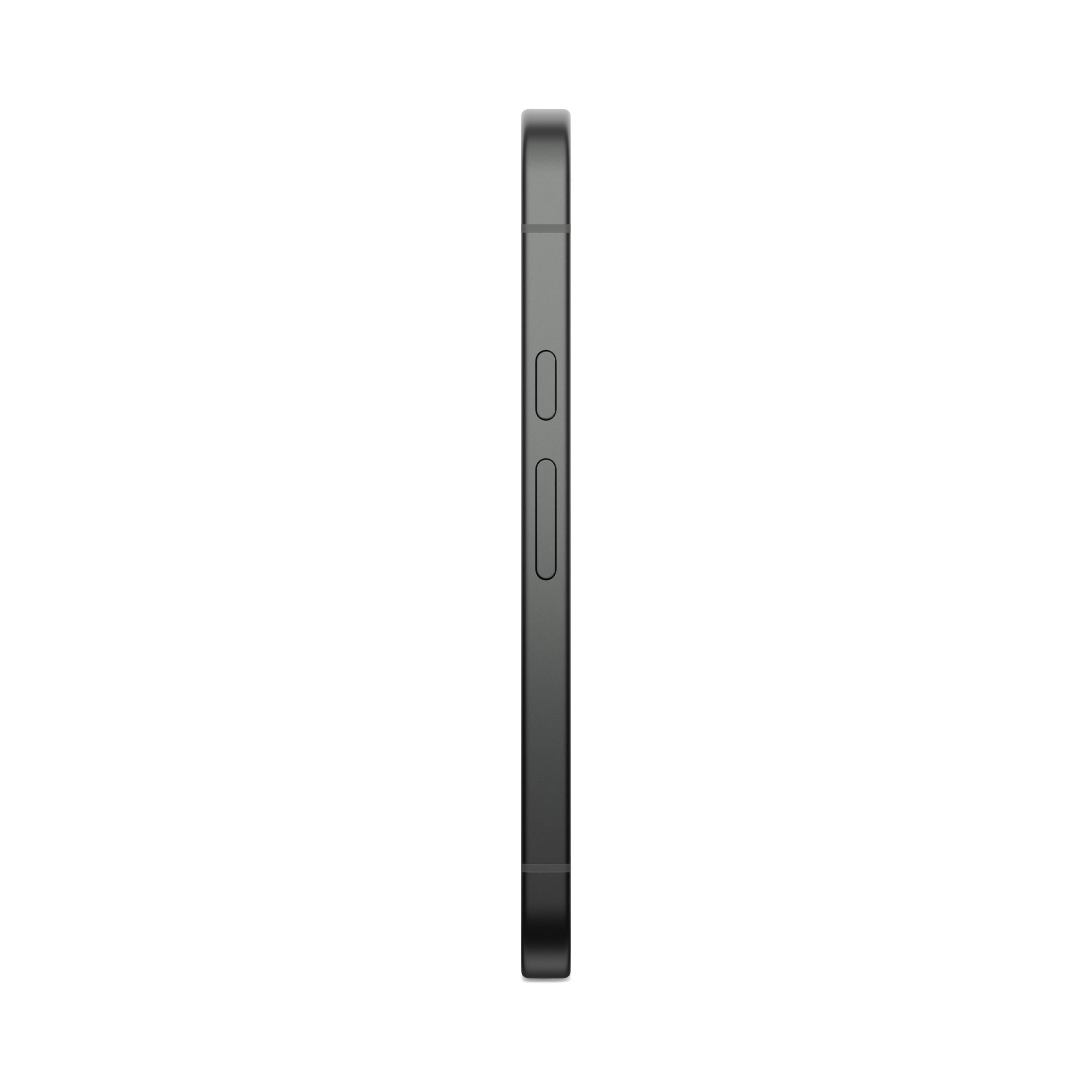 Vista lateral del Google Pixel 10a color Obsidiana con botones de volumen y encendido.