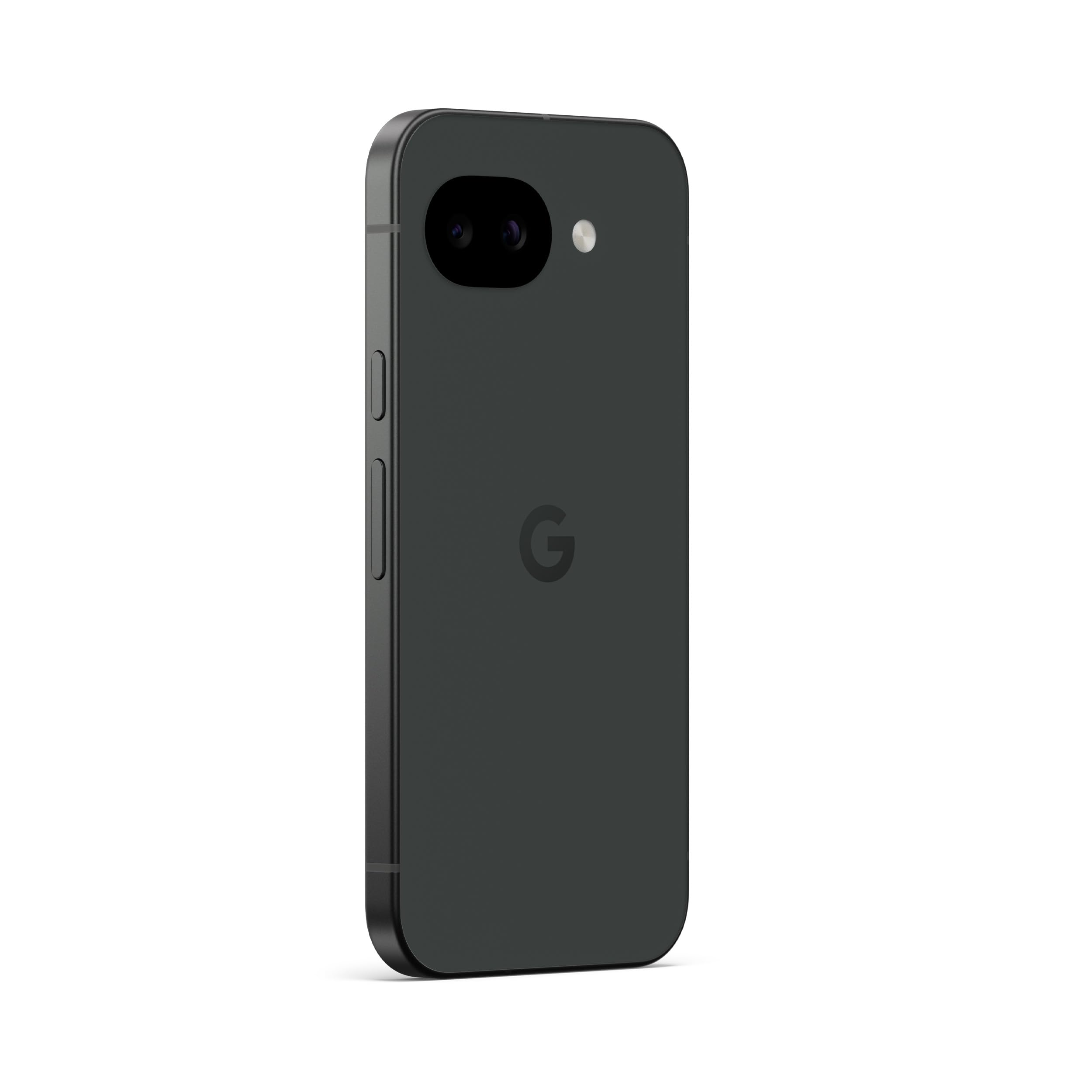Google Pixel 10a en color Obsidiana vista posterior con doble cámara y logo G.