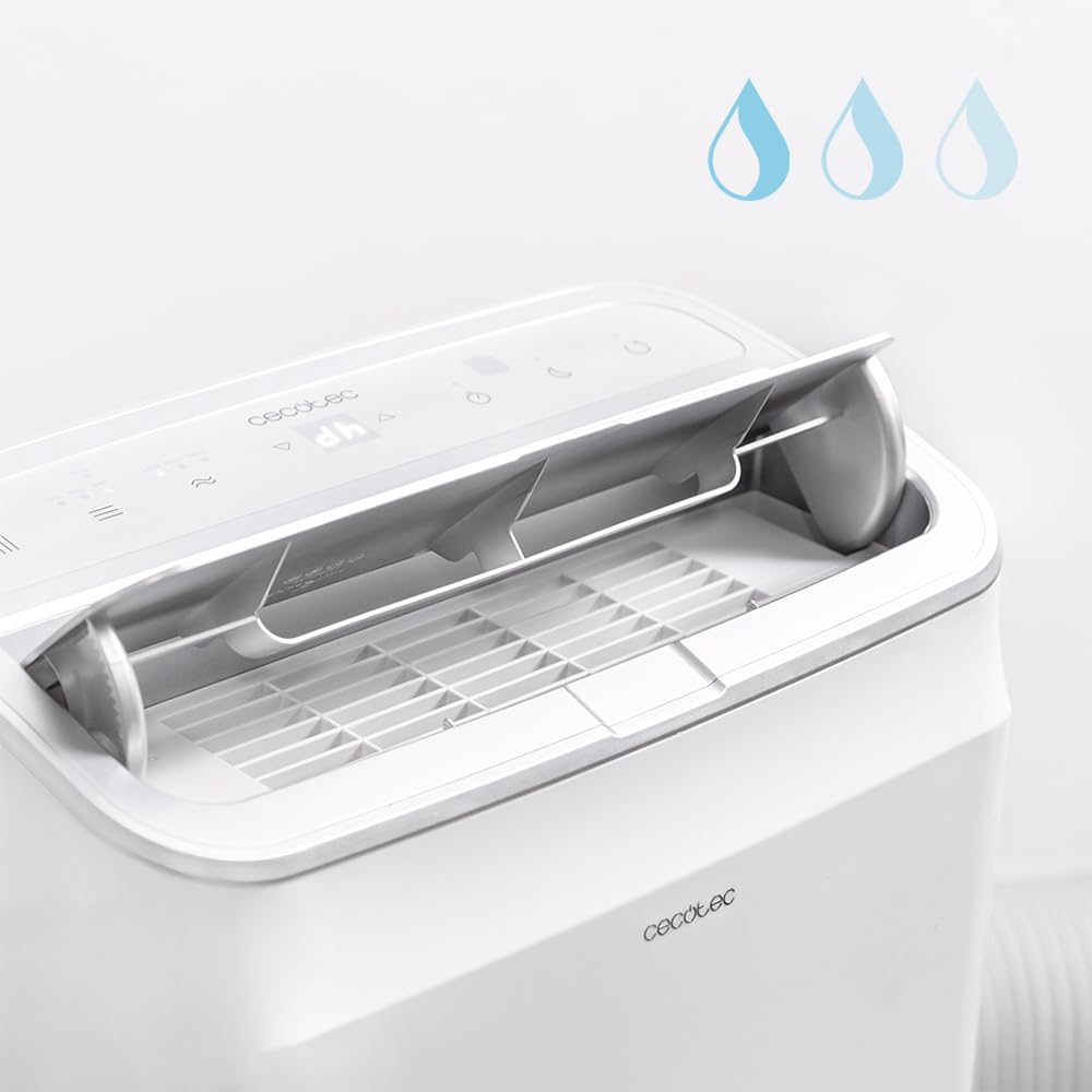 Detalle del aire acondicionado portátil Cecotec con pantalla LED y rejilla de aire