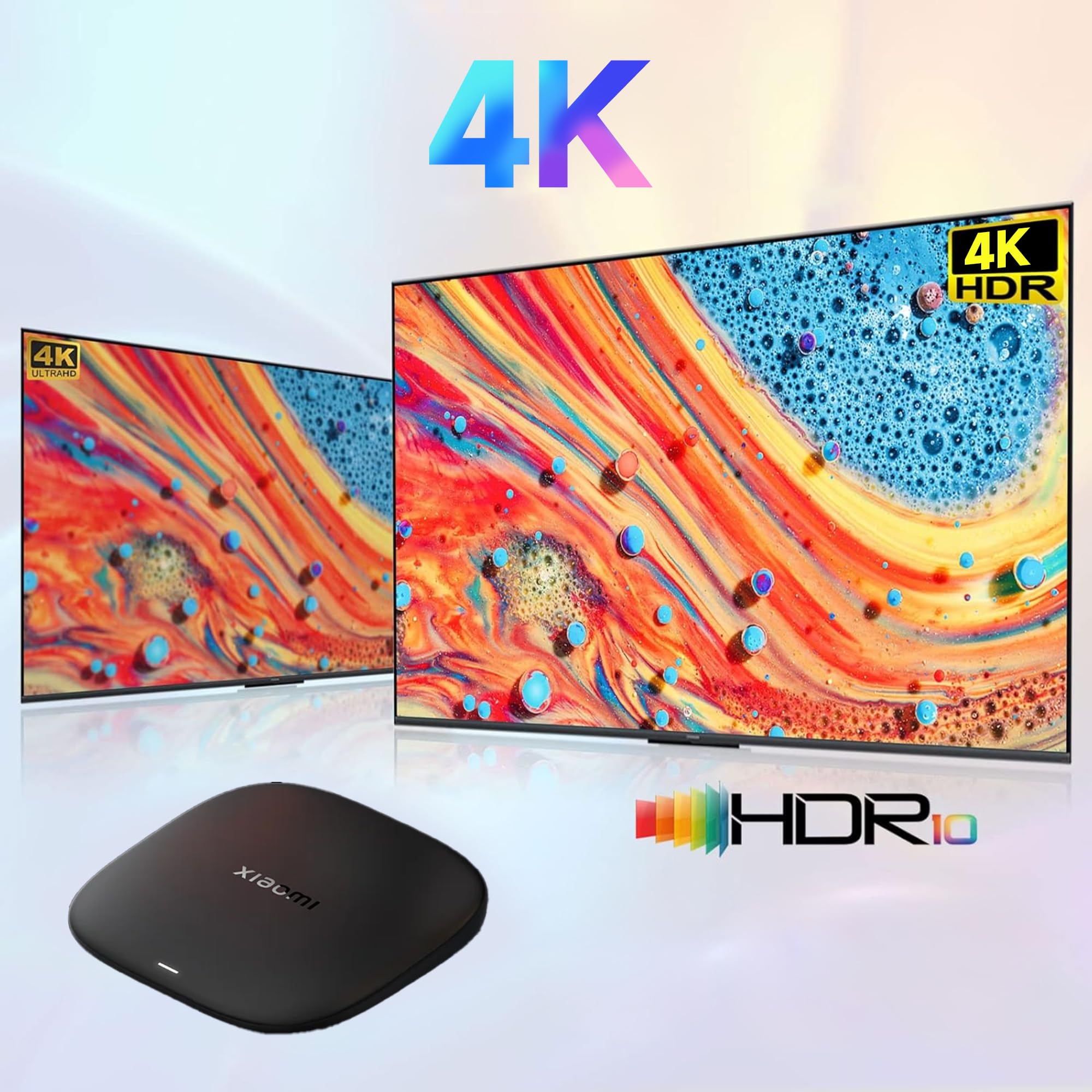 Xiaomi TV Box S con televisor 4K HDR colores vivos