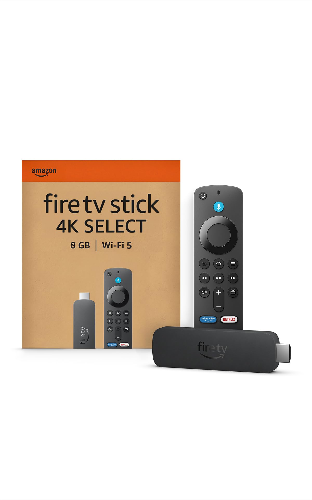 Dispositivo Amazon Fire TV Stick 4K Select con mando y caja original.