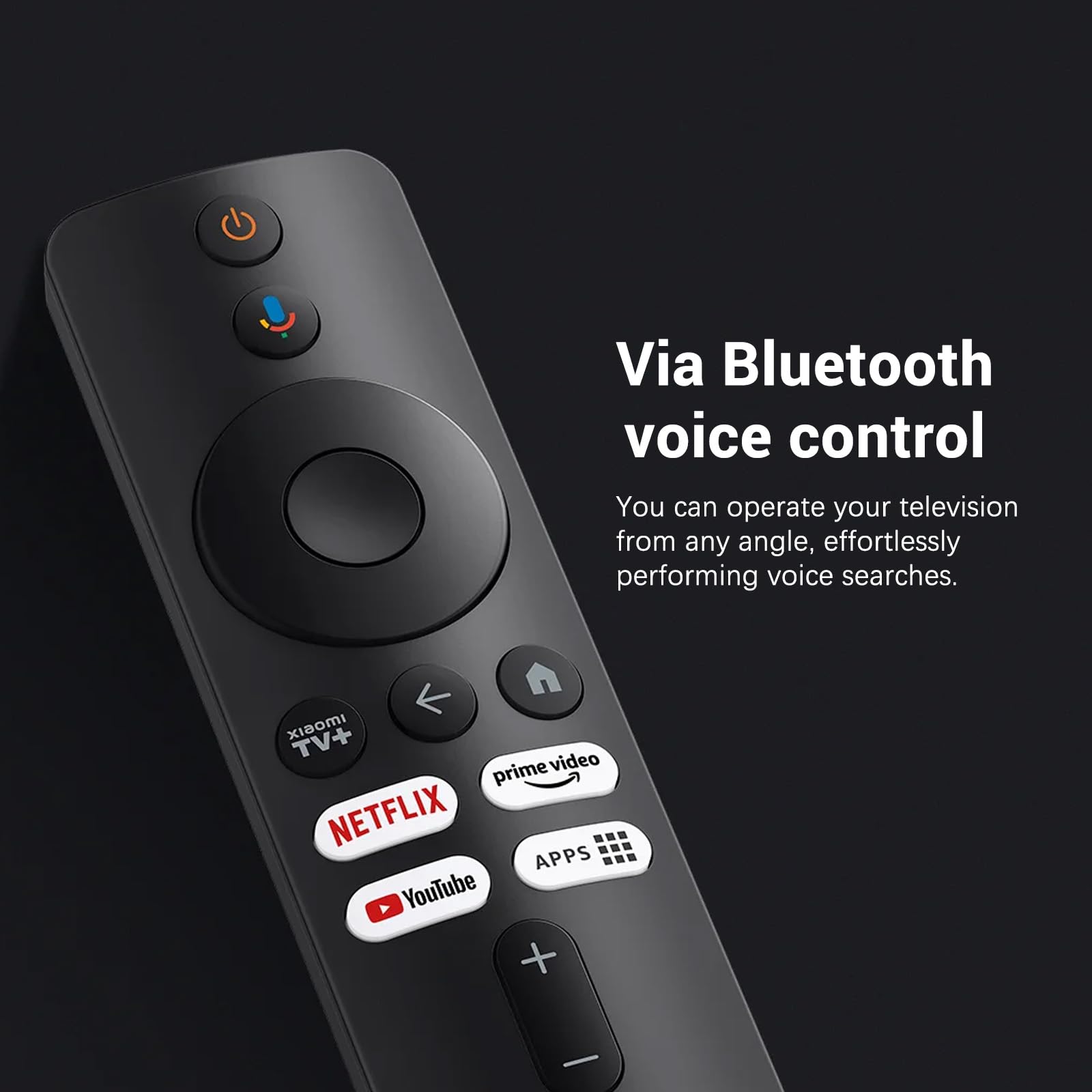 Control remoto Xiaomi TV Stick 4K con botones de streaming y control por voz