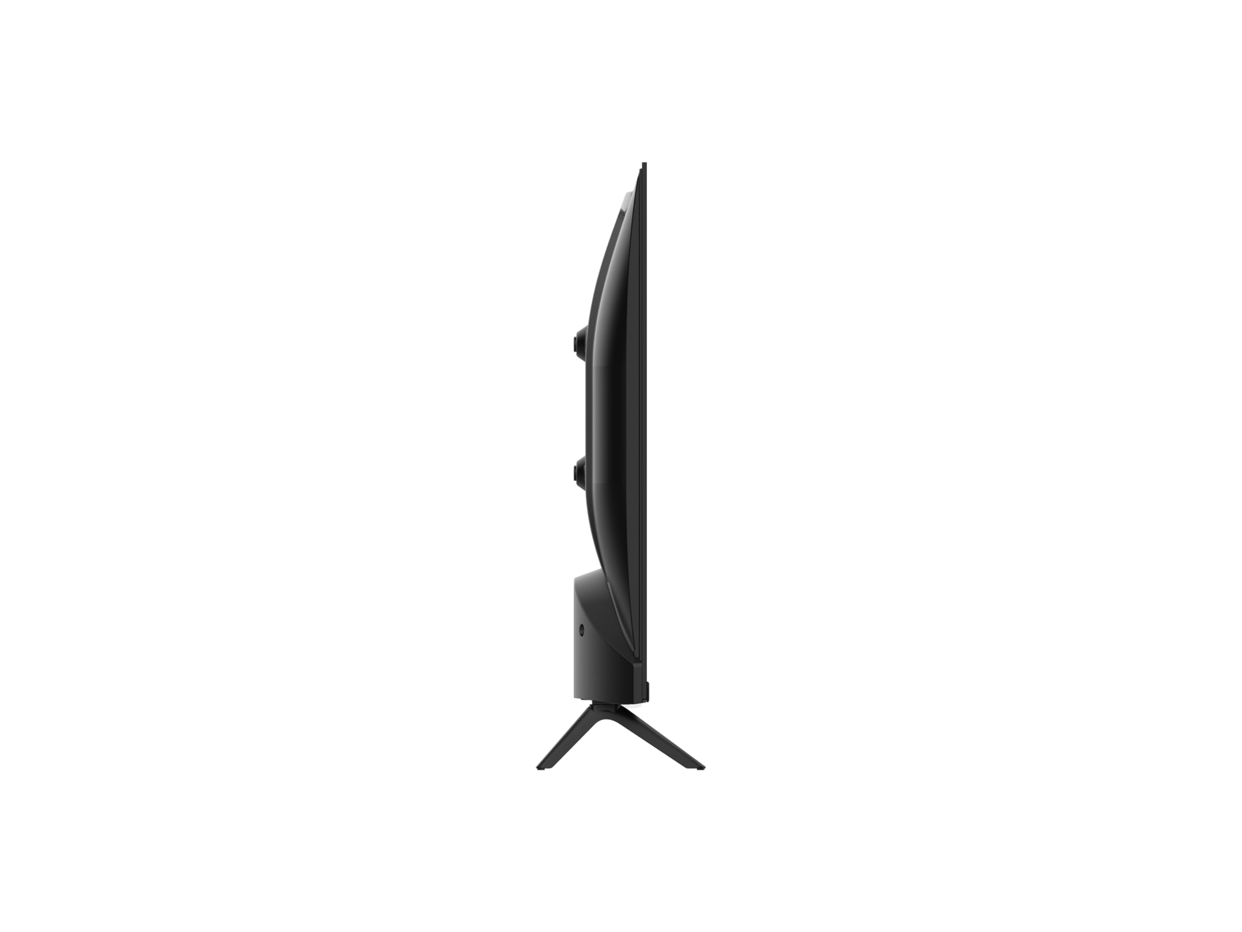 Perfil lateral Smart TV 32 pulgadas sin marco en fondo blanco