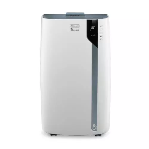 Aire acondicionado portátil blanco con panel digital y controles