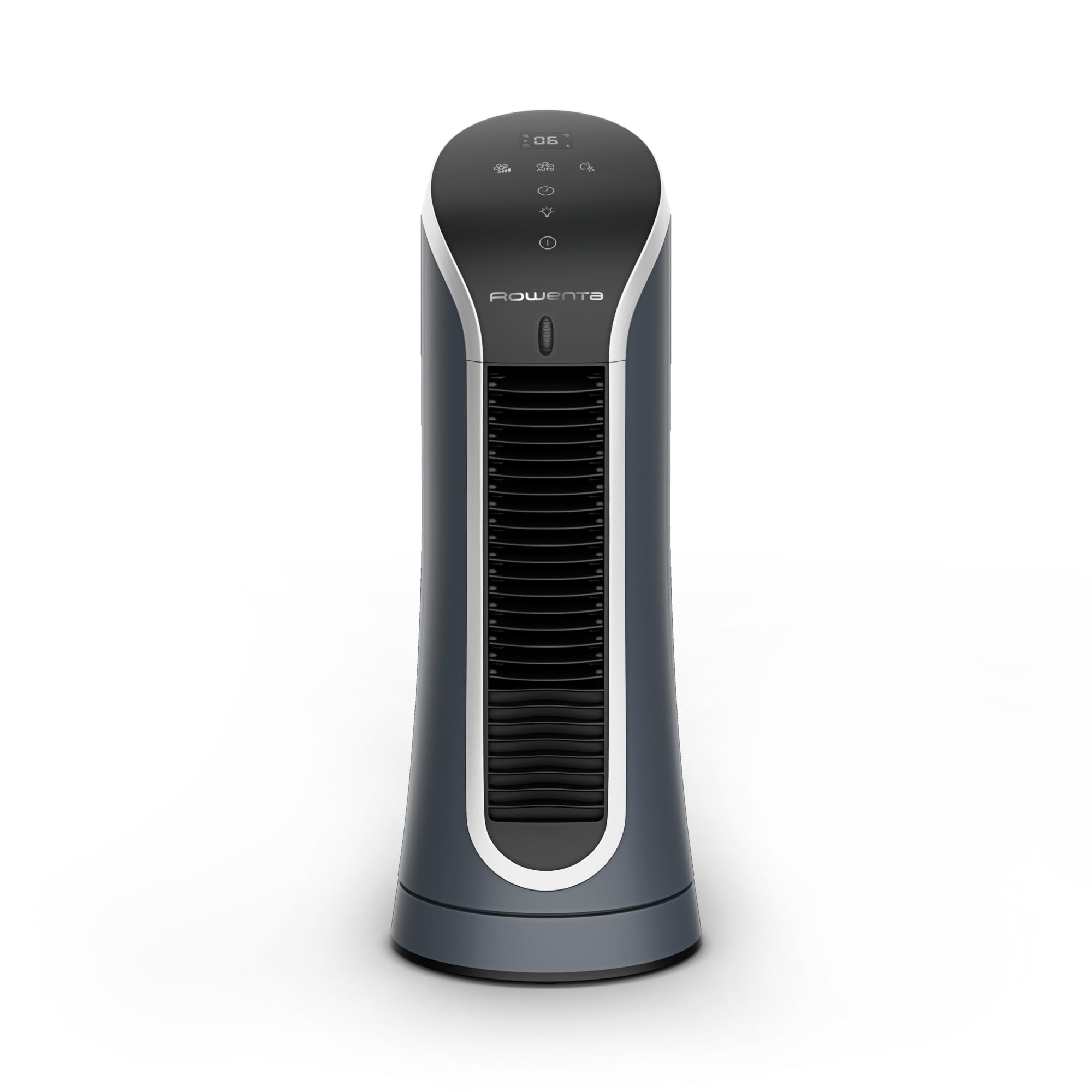 Detalle del ventilador de torre Rowenta Eole Compact con pantalla digital