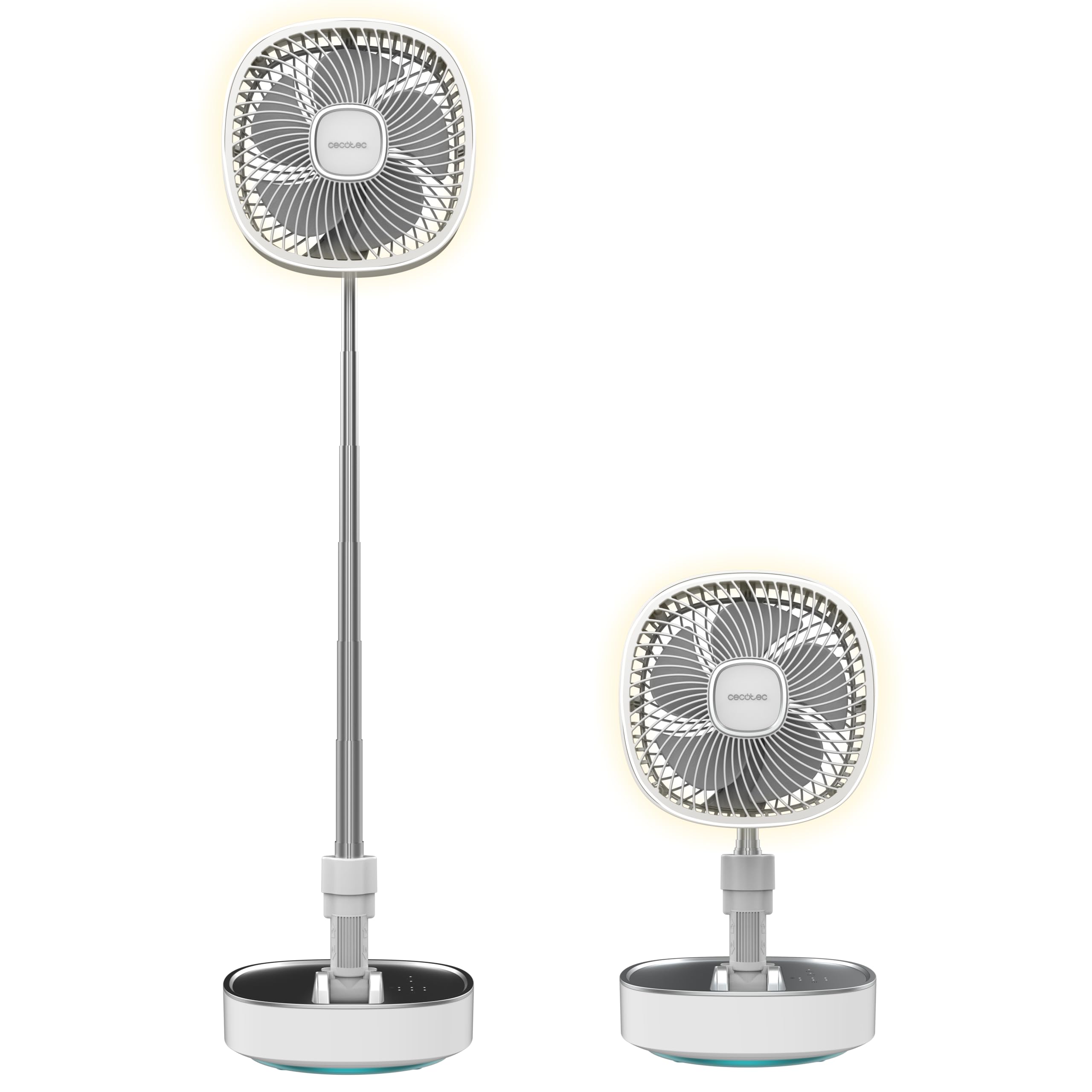 Ventilador portátil plegable Cecotec con luz LED y control táctil