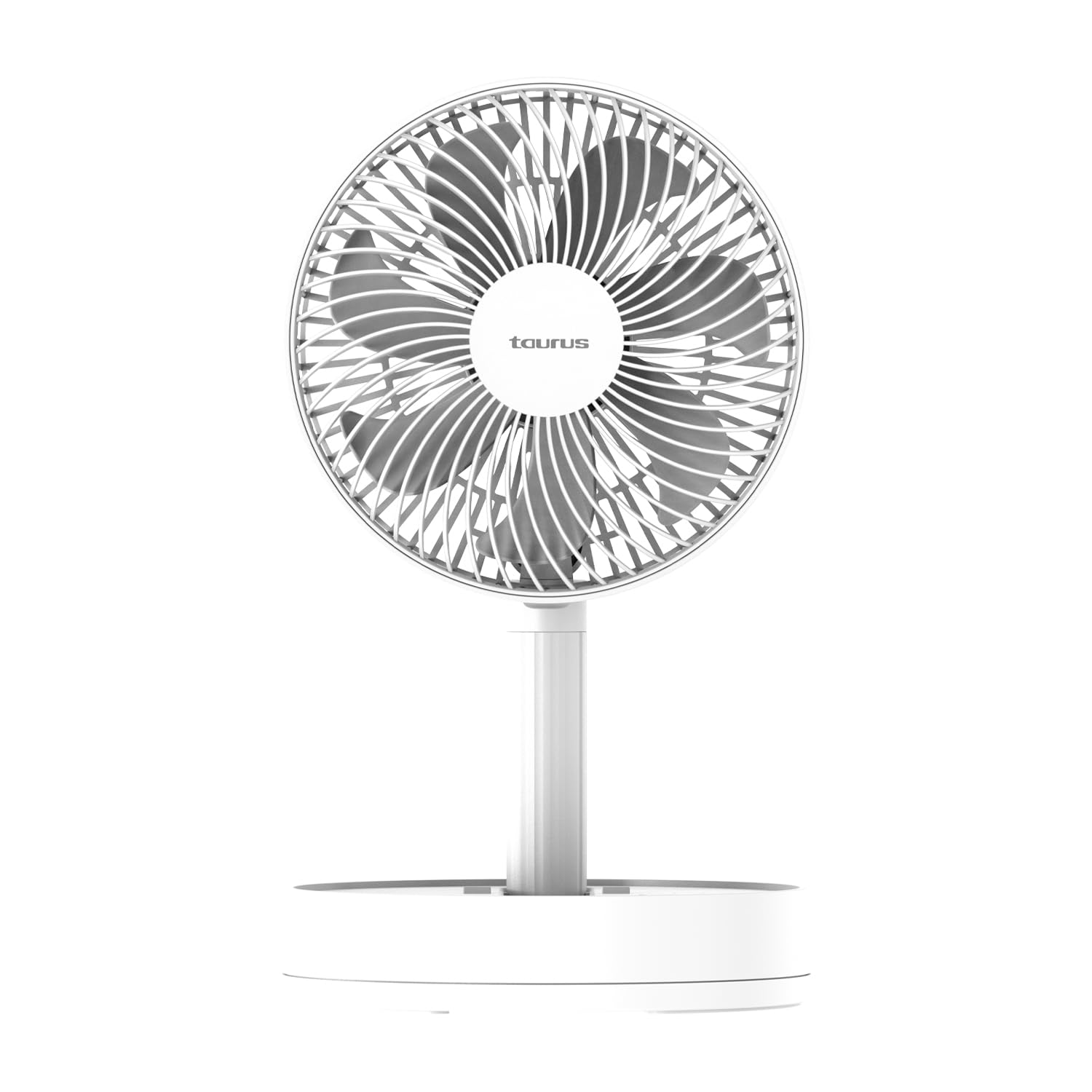 Ventilador portátil plegable Taurus con diseño moderno y compacto.