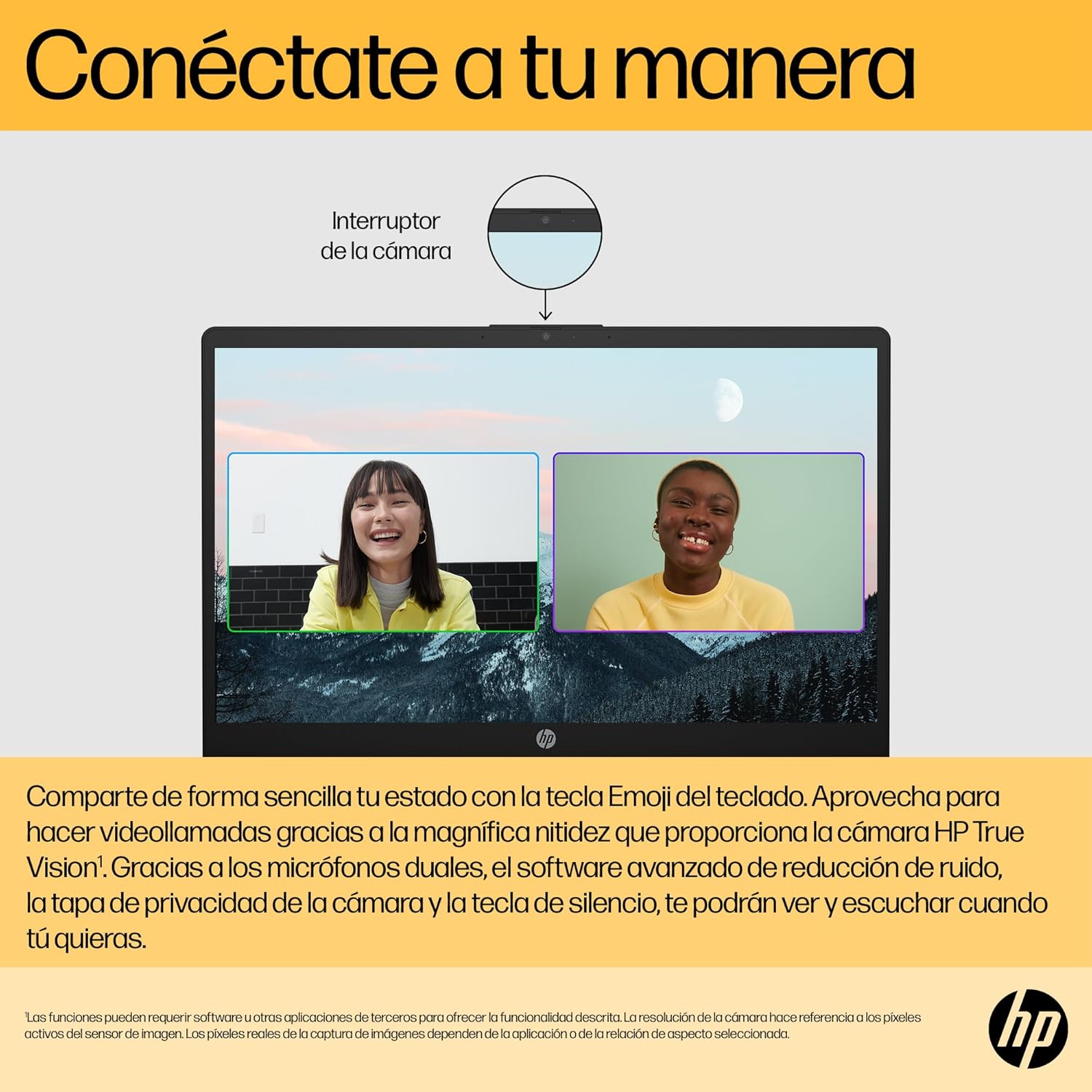 HP 15-fc0237ns: Sección de cámara y privacidad