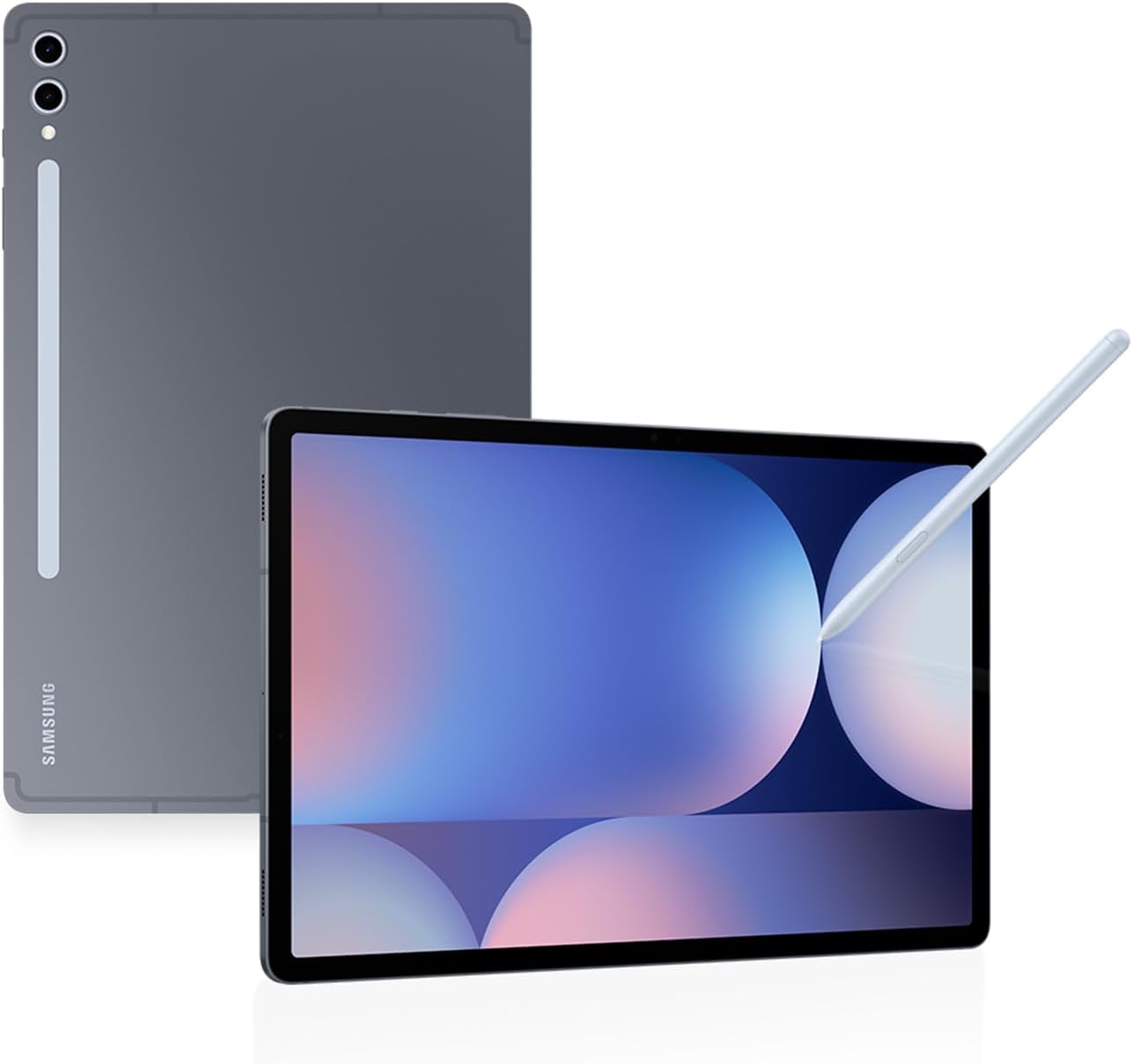 Samsung Galaxy Tab S10+ en gris con pantalla AMOLED y S Pen incluido.