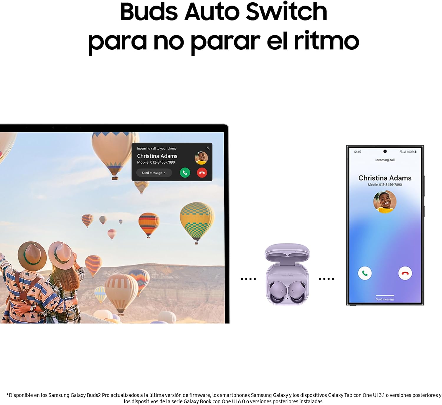 Buds Auto Switch conecta portátil, teléfono y auriculares al instante.