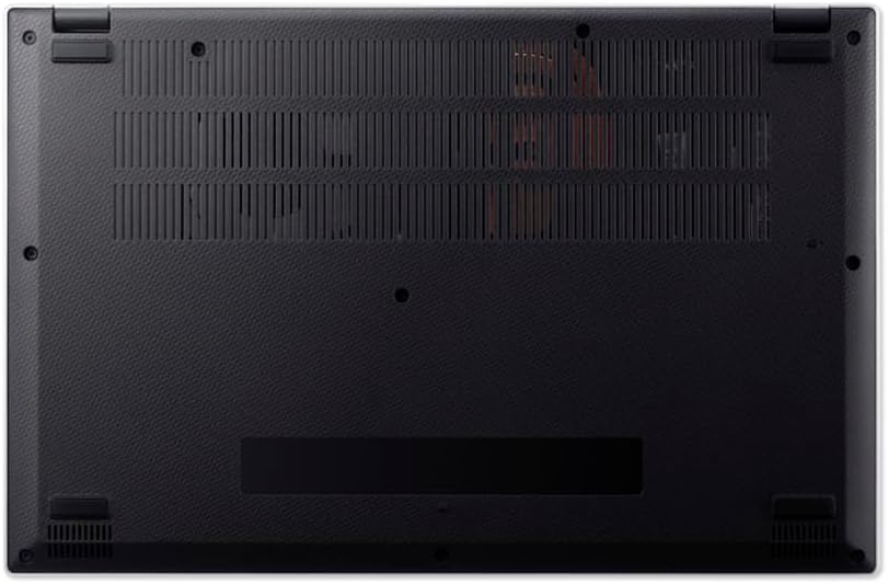 Portátil Acer Aspire Go 15 visto desde atrás, destacando sus características de diseño y conectividad.