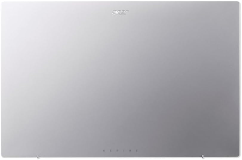 Portátil Acer Aspire cerrada, vista trasera con logo y modelo.