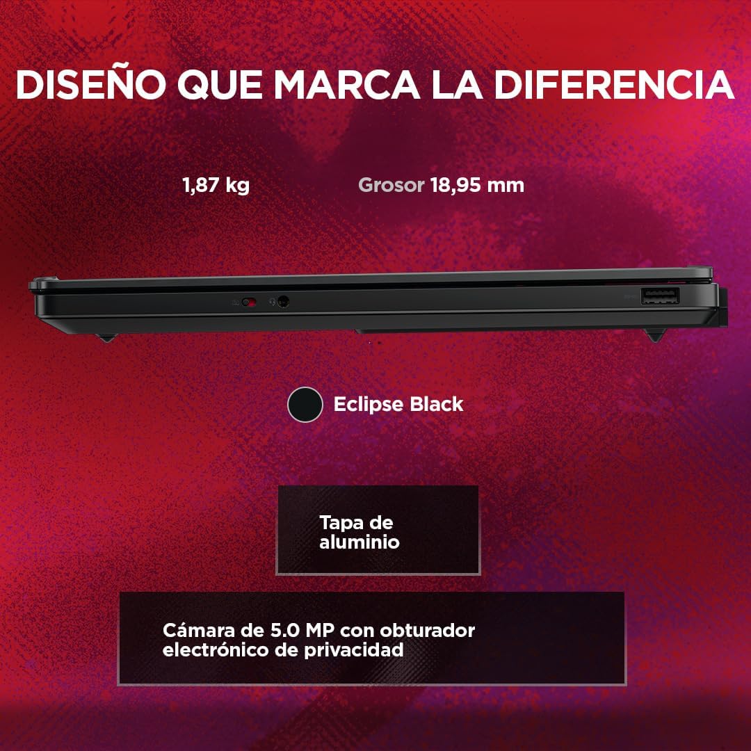 Perfil lateral del Lenovo Legion 5 Gen 11, portátil gaming de 15.3 pulgadas.