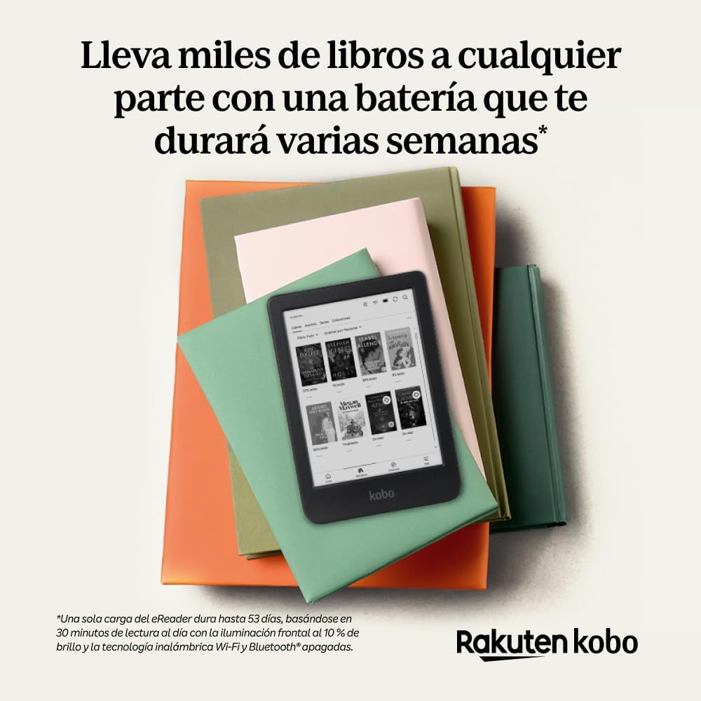 eReader Kobo Clara BW sobre libros