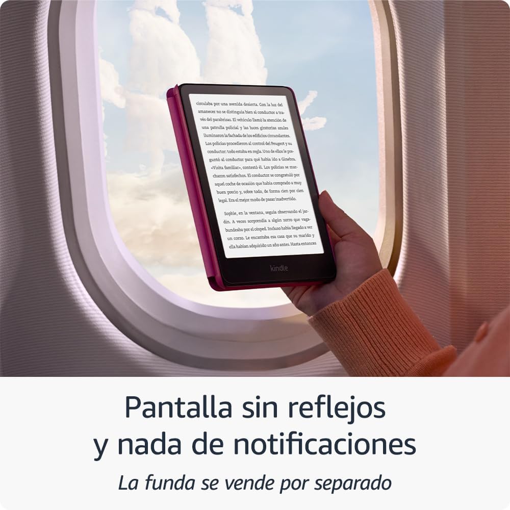 Kindle Paperwhite en uso durante un vuelo