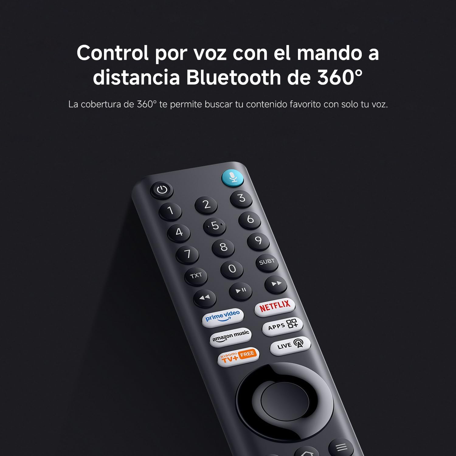 Mando a distancia Bluetooth de 360° con control por voz y acceso a servicios de