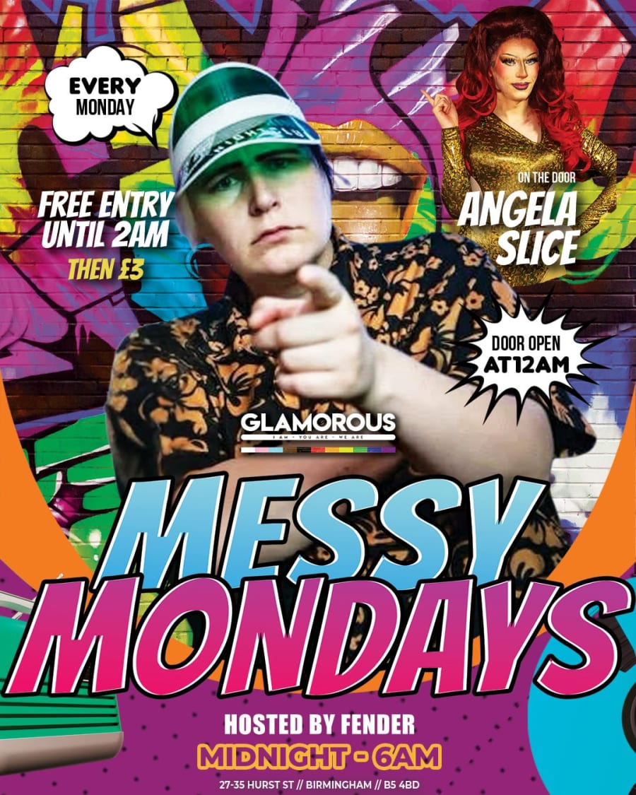 Messy Mondays at Glamorous poster