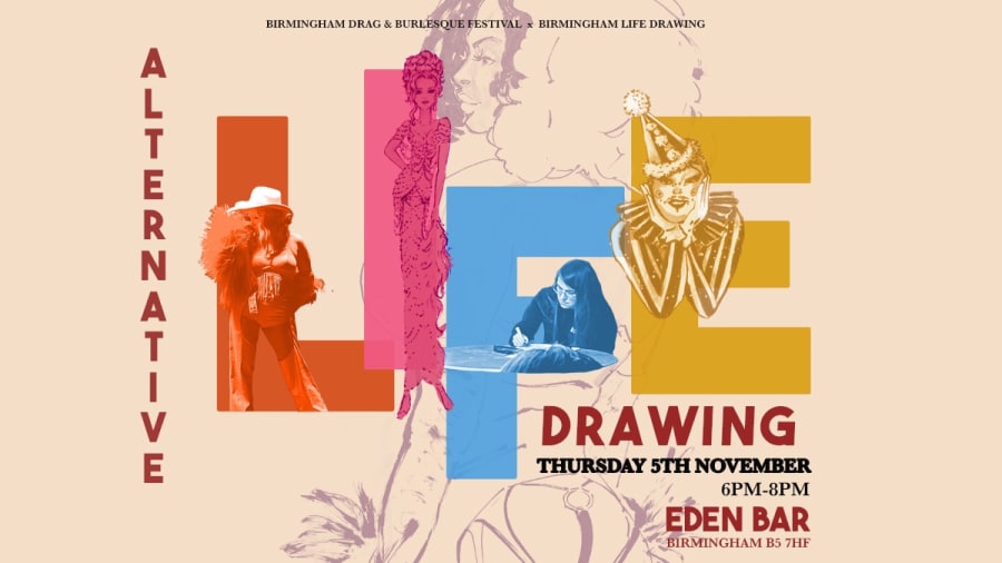 Alternative Life Drawing — Birmingham Drag & Burlesque Festival poster