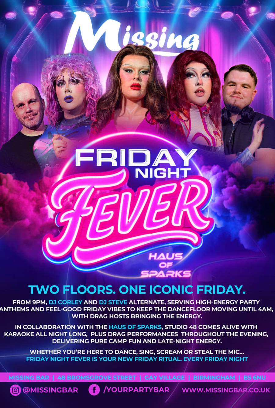 Friday Night Fever at Missing Bar poster