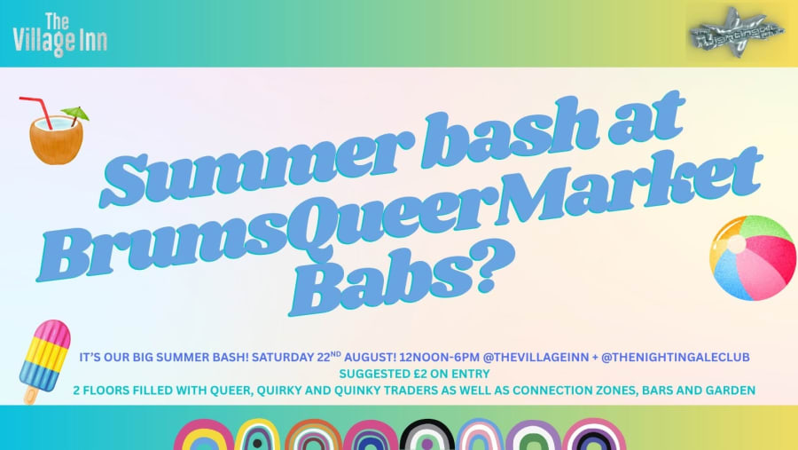 Brum's Queer Market: Big Summer Bash poster