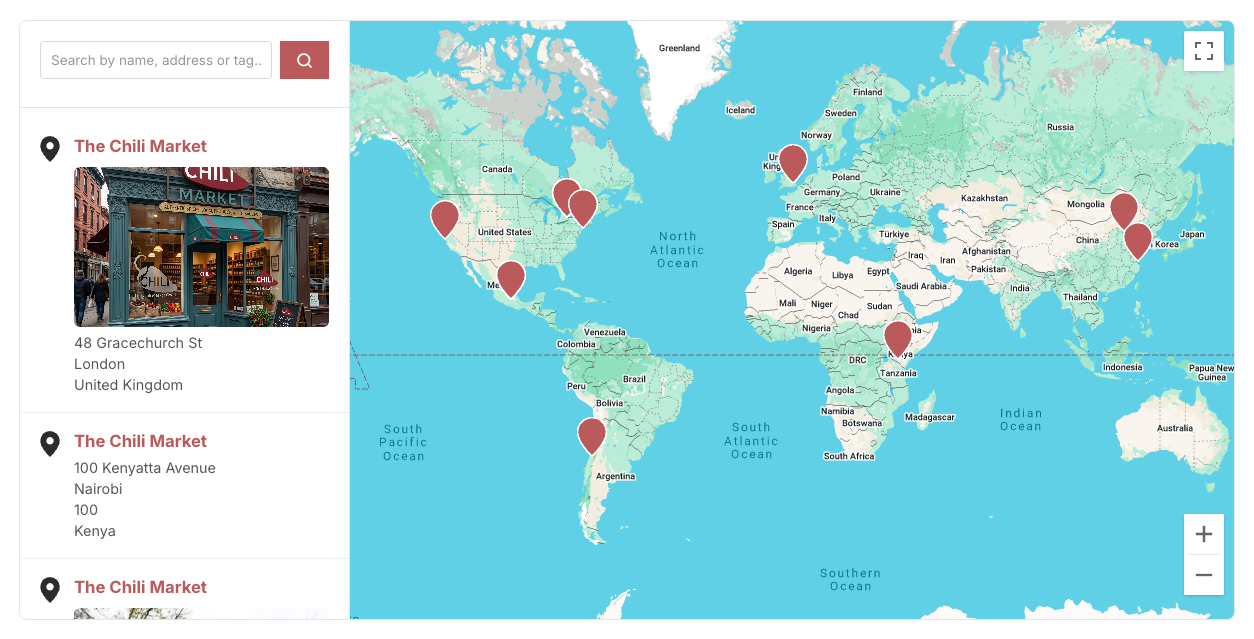 Outpost Store Locator interactive map demo