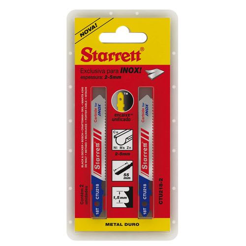 Set de 2 Sierras Caladoras Bimetalicas - Carburo Tugnsteno - Metal e Inox - 55x9.5mm - Starret