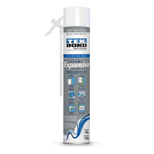 Espuma Expansiva Poliuretano 740g Línea Profesional Tekbond