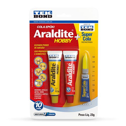 Adhesivo Araldite Hobby 23g + Adhesivo Instantáneo Tekbond 2g