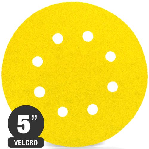 Disco Lija Con Velcro - Madera, Laca, Pintura - 8 Perf. 5