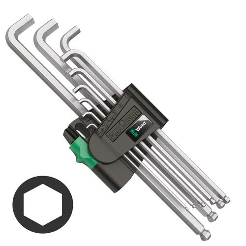 Set Llaves Allen 950/9 PKLS Hex-Plus Extra-Corto Wera