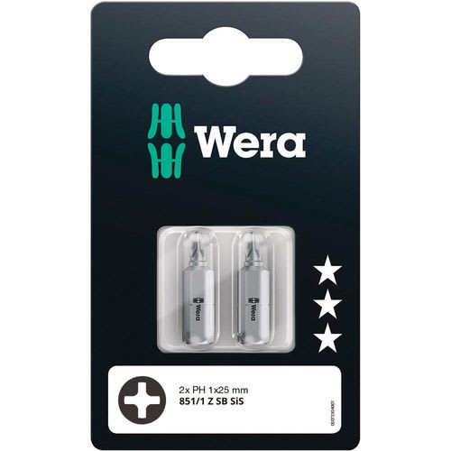 Blister Puntas Phillips (2) 851/1 Z PH1x25 Wera