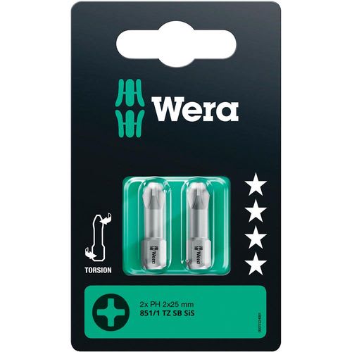 Blister Puntas Phillips (2) 851/1 TZ PH2x25 Wera