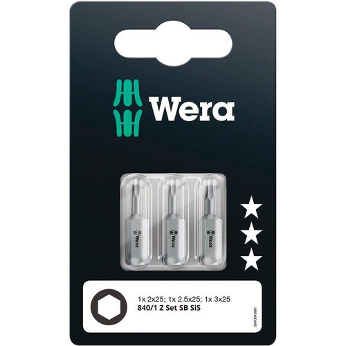 Blister Puntas Hex-Plus (3) 840/1 Z 2.0 / 2.5 / 3.0 Wera