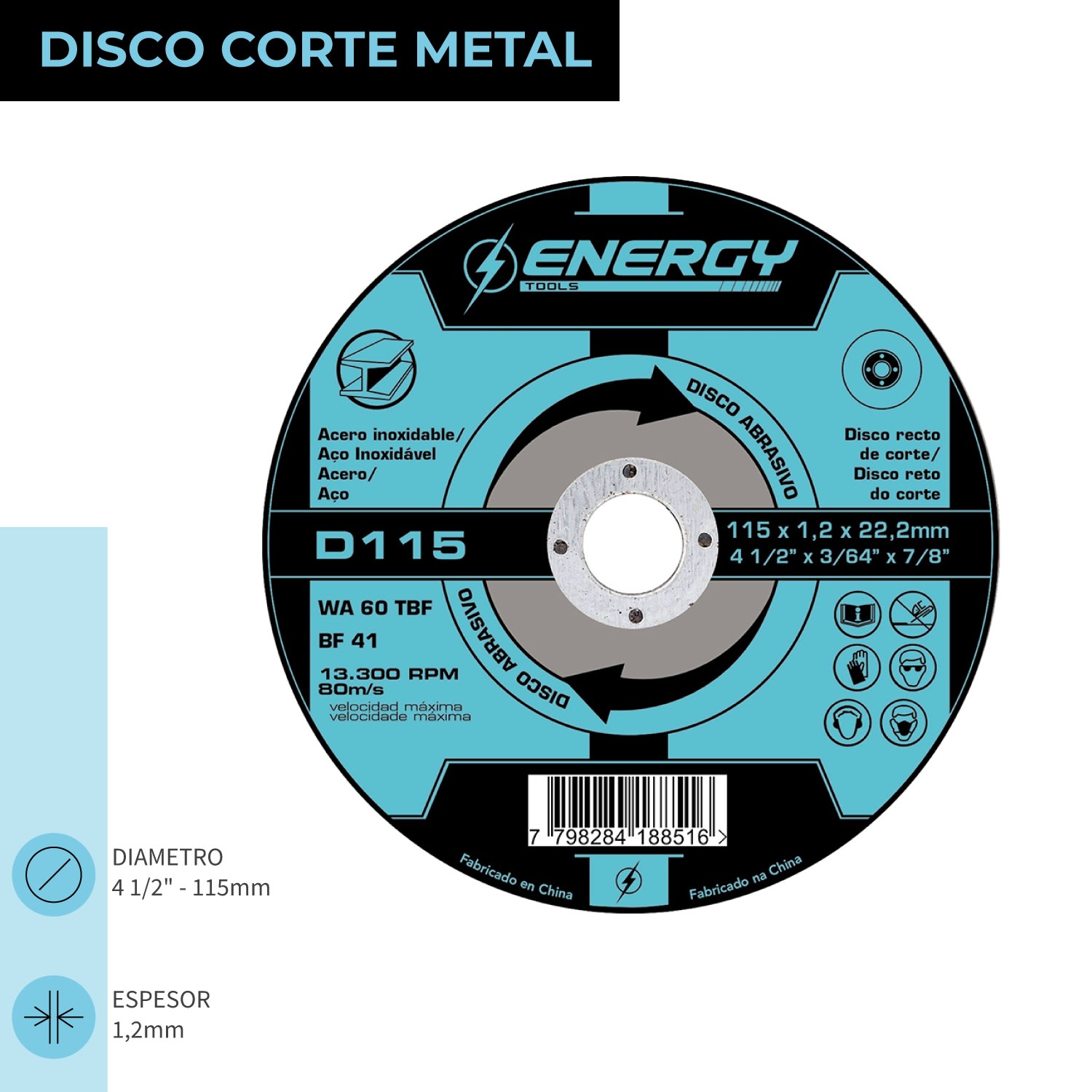 Disco de Corte para Madera 4-1/2 Gladiator DM8115