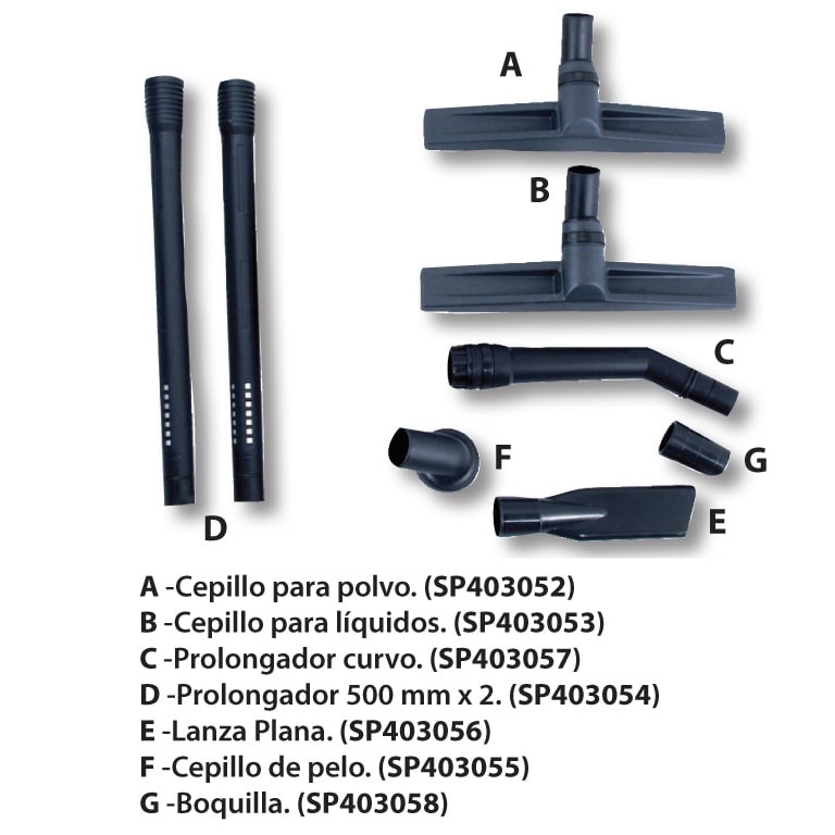 KIT ACCESORIOS PARA ASPIRADOR MOVIL SP403001