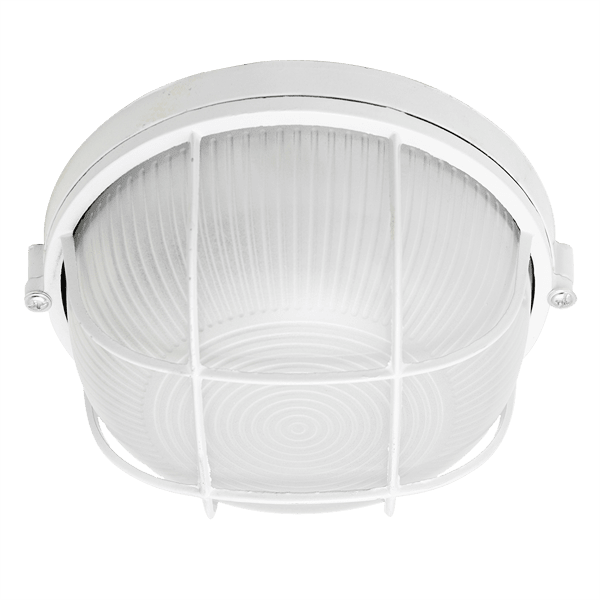 Foco Tortuga Redonda Con Reja 100W Blanco