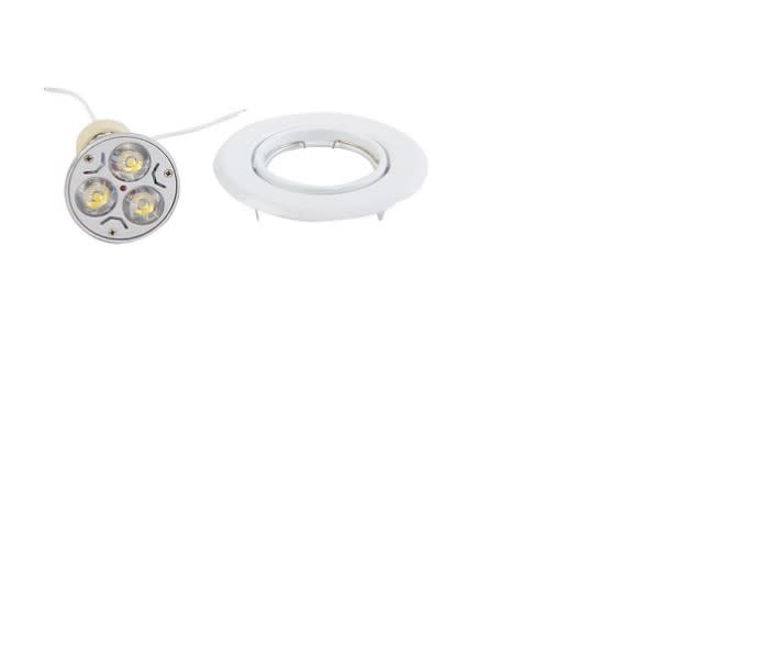 Foco Led Embutido Orientable 3X1W Con Ampolleta Gu10 Blanco