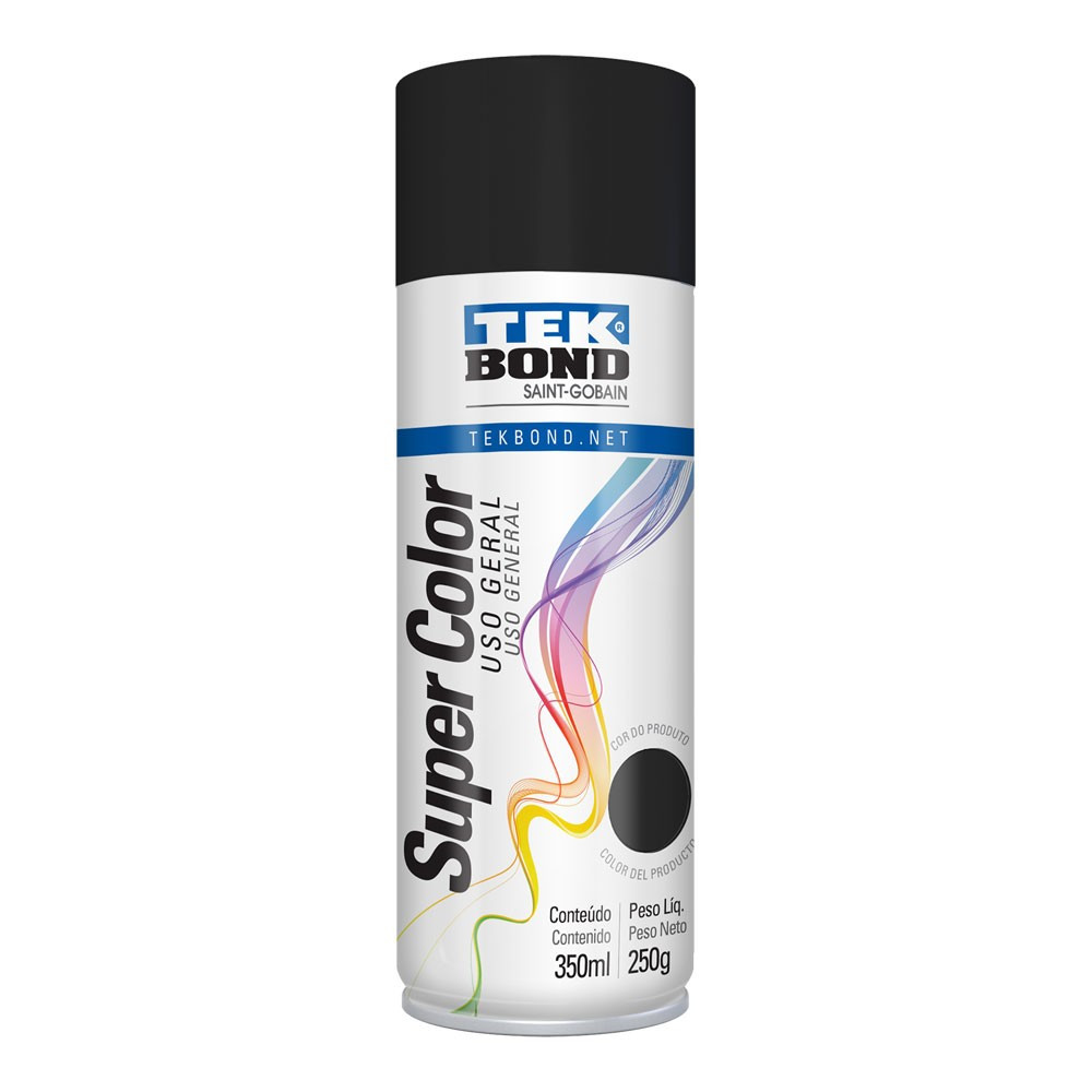 PINTURA EN SPRAY NEGRO MATE USO GENERAL 350 ML/250G TEKBOND 69957327008