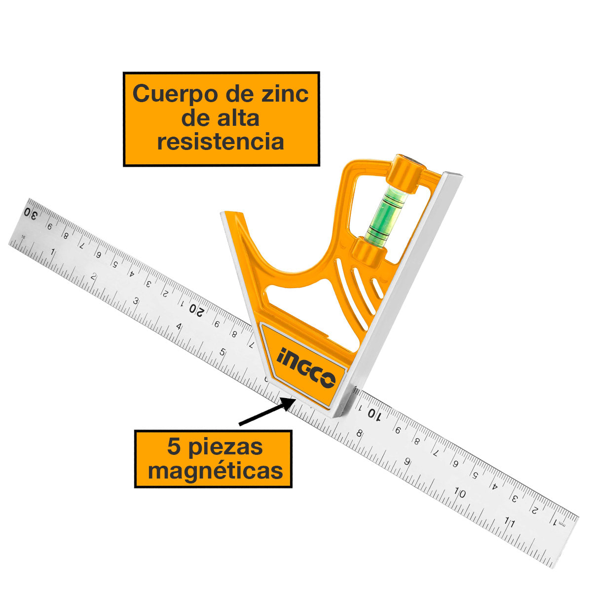 Escuadra Combinada De 4 Piezas Profesional Multiproposito