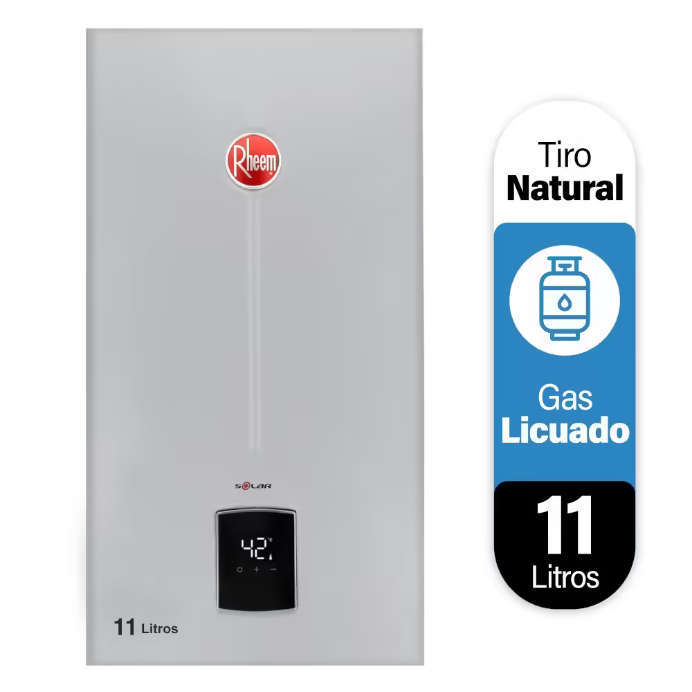 Calefont 11 Litros Gas Licuado Tiro Natural Rheem