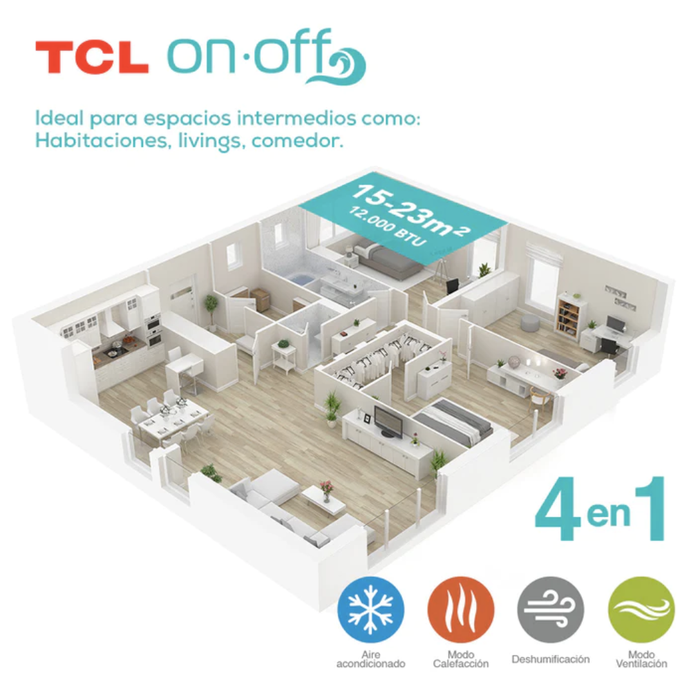 Tcl Aire Acondicionado Frio Calor Split Tcl 12000 Btu 4en1 Climasegurocl 7546