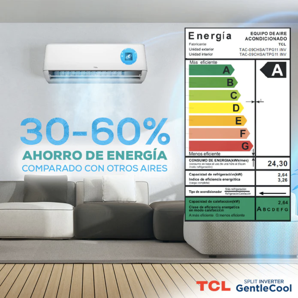 Aire Acondicionado Inverter TCL 9000 BTU Frio-Calor WIFI