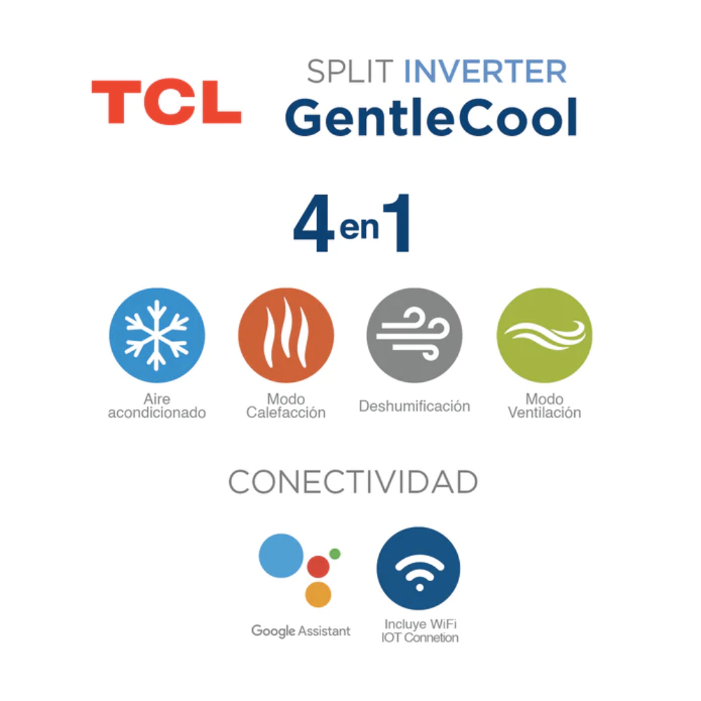 Aire Acondicionado Inverter TCL 12000 BTU Frio-Calor WIFI